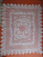 Antike Tischdecke Fischgarn 1859