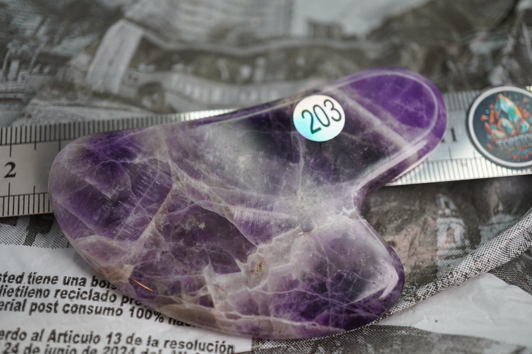 Minerali & Pietre curative: Gua Sha Massage-Stein Amethyst   ab 1.- – Nuovo e nell'imballaggio originale da Eschenbach SG venduto da topstone 1