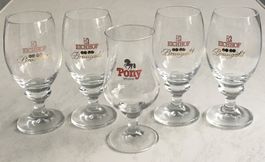 Biergläser Eichhof 4 x Braugold 1 x Pony spezial