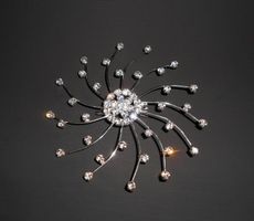 Haarschmuck mit Kristallen und Klips, Farbe: Silber