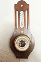 Wetterstation - Barometer  und Thermometer - antik