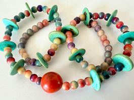 Achat Long Kette Naturmaterialien 67cm handgefertigt Unikat