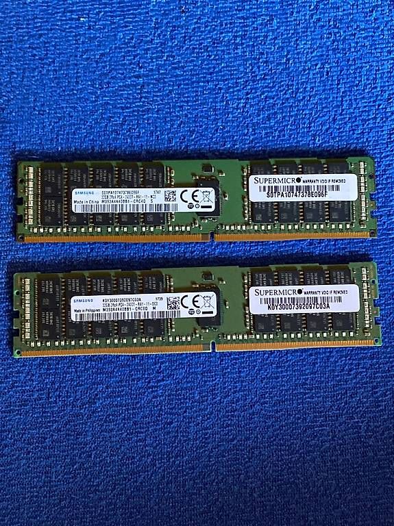 Memory / RAM: Samsung / Supermicro 64 GB DDR4 ECC Server-RAM  2×32 GB – Gebraucht aus Zeiningen von rot_2xls