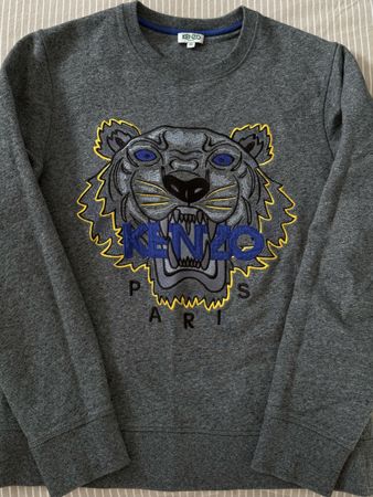 Sweat Kenzo Tigre Brodé Gris Taille M