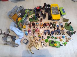 Grosses Playmobil Set Figuren Zoo, Taxi, tiere