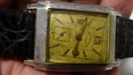 ANTIK HEREN UHR.HANDAUFZEUG.17J. LÄÜFT-STOP-23X35MM