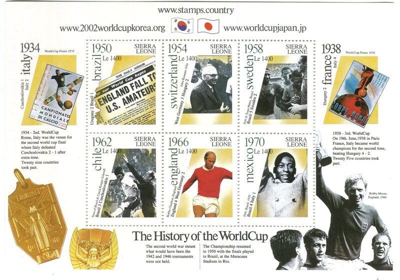 Alle Briefmarken: Block "Fussball". Sierra Leone. – Neu und originalverpackt aus Basel von Butsch5