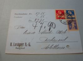 NN-Karte 1927, 3erfrankatur, Burgdorf-Recherswil
