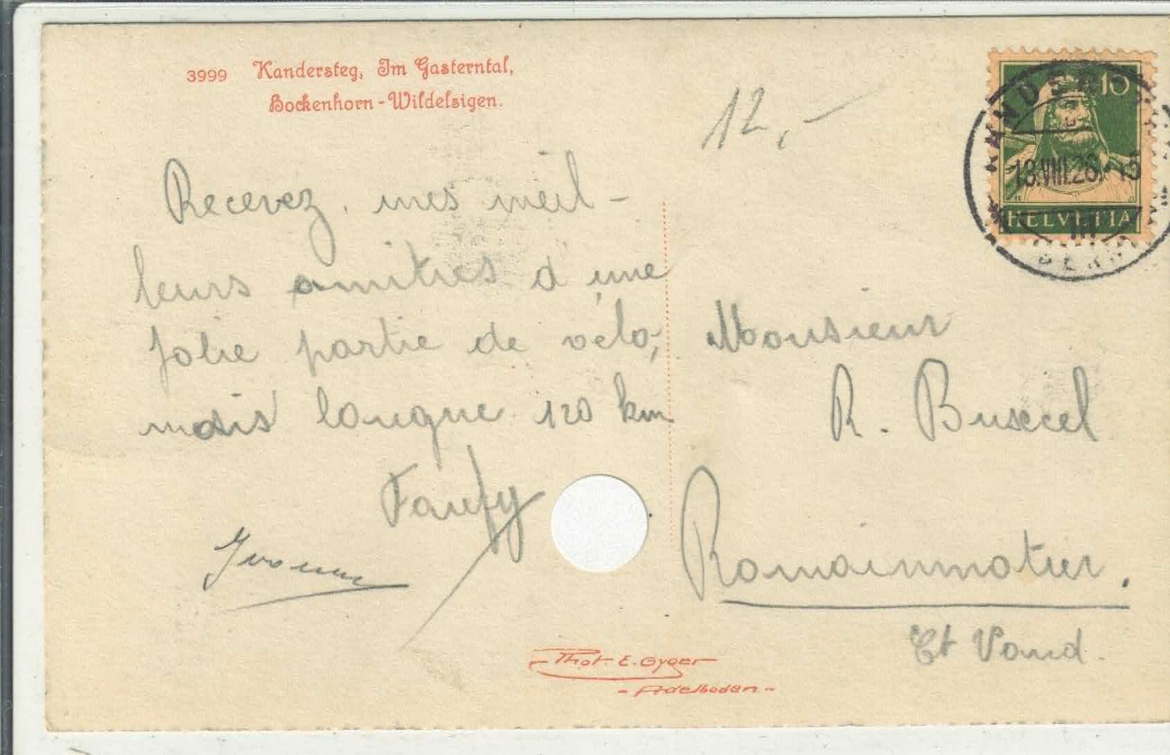 Cartoline postali: Kandersteg - Im Gasterntal - Photo: E. Gyger – Usato da Ettingen venduto da Kartenplanet 1