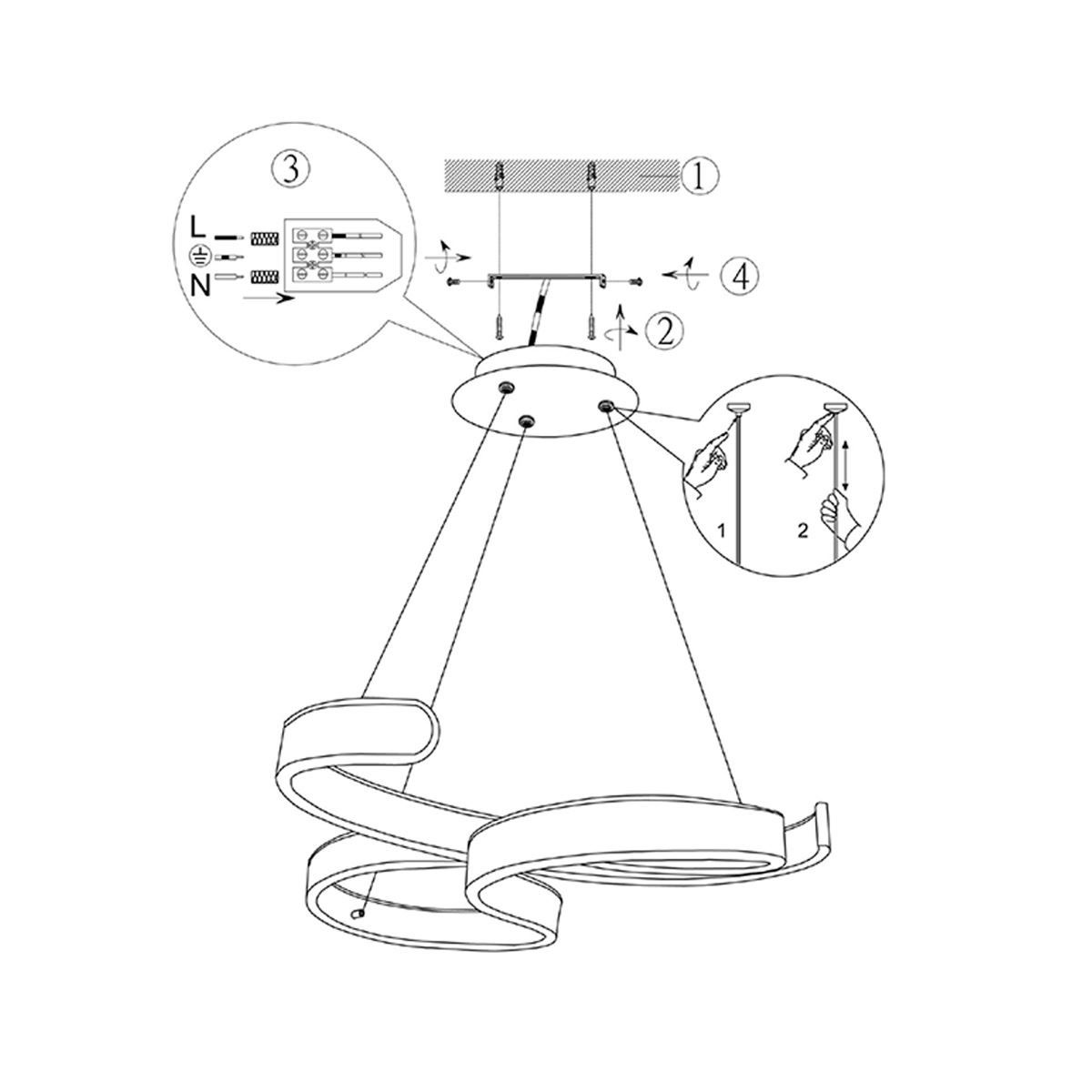 Lampadari & plafoniere: LED Pendelleuchte, Dimmer, 72 cm x 68 cm – Nuovo (secondo la descrizione) da Kreuzlingen venduto da Smart-Light 4