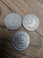 3 Schweizer 1 Franken Silbermünzen Jahrgang 1913 gebraucht