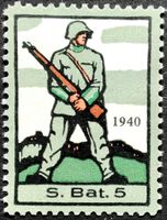 Soldatenmarke 2.WK, Schützen Bat 5, Mitrailleur, Wi Inf 70