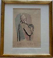 Ernst Graf (1908-88), Farbholzschnitt, Clown, handsign. 1955