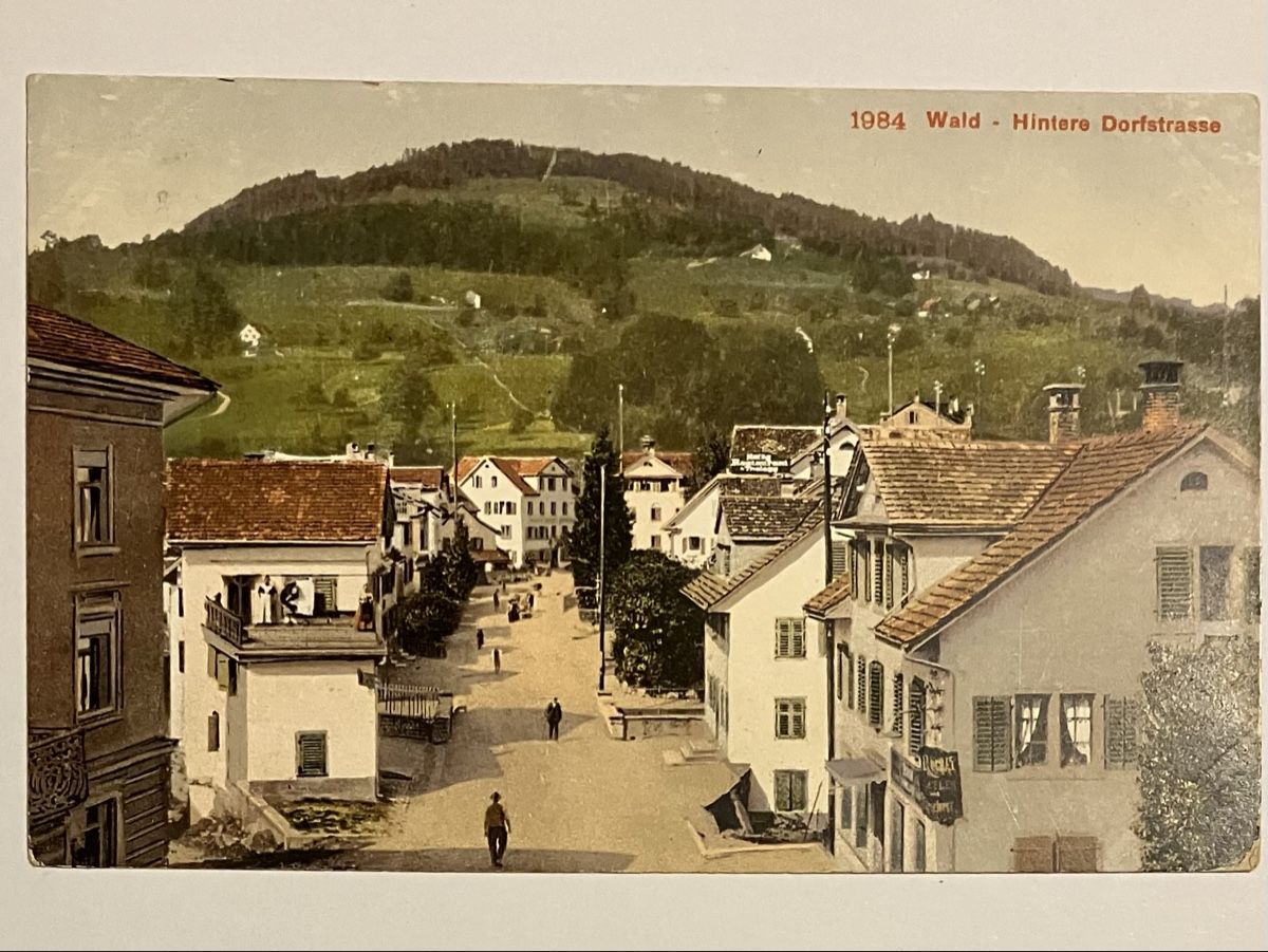 Cartoline postali: Alte Ansichtskarte Wald ZH, Hintere Dorfstrasse, 1908 – Usato da Bauma venduto da Baumer71