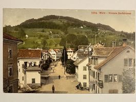 Alte Ansichtskarte Wald ZH, Hintere Dorfstrasse, 1908
