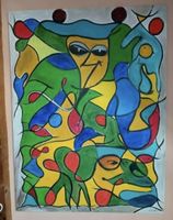Gemälde " Zirkus des Lebens " handmade 90×120