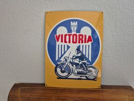 Emailschild Victoria Motorrad Garage Service Emaille Schild