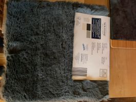 2er Pack Sitzkissen Kunstfell grau, quadratisch 35 x 35cm