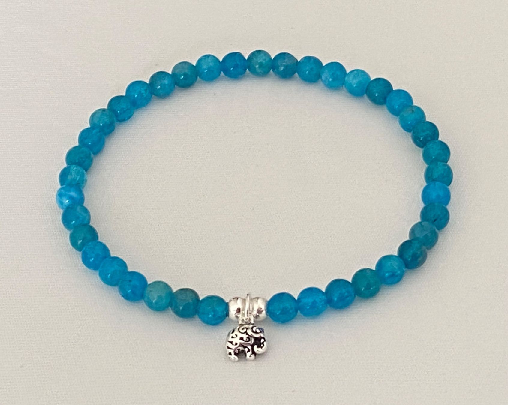 Bracciali & Braccialetti: Edelstein Armband Apatit mit Silber auf Mass – Nuovo e nell'imballaggio originale da Zuzwil SG venduto da Lemliskat