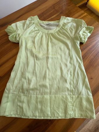 0039 ITALY Luxus Lindengrün Seiden T-Shirt Gr L NWT