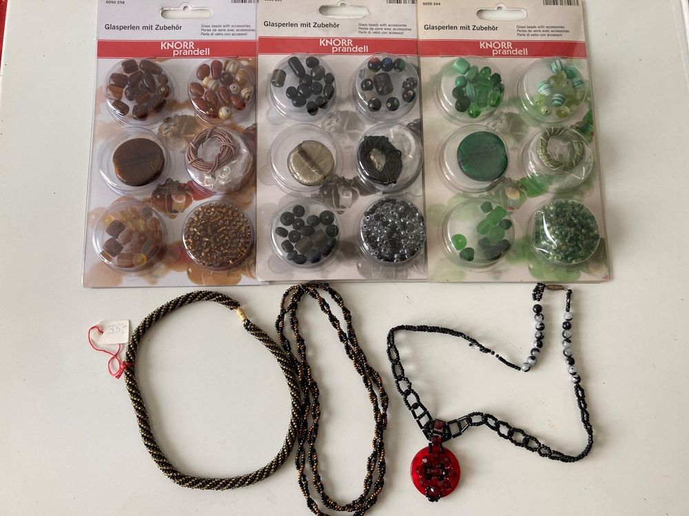 Perlin Glaswachsperlen Set – 3 Stränge Mit 4mm, 6mm, 8mm Perlen In Verschiedenen Farben