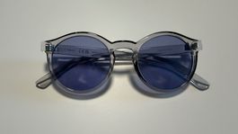 NIKIN Sonnenbrille rund transparent mit blauen Gläsern