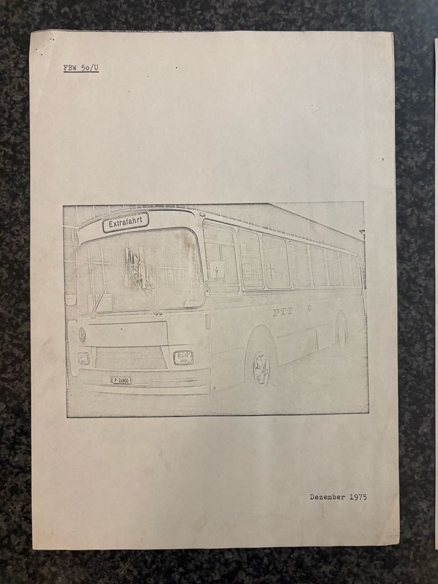 Poster & Bilder: FBW Postauto Originaldokumente – Gebraucht aus 3203 Mühleberg von bea_myw6 2