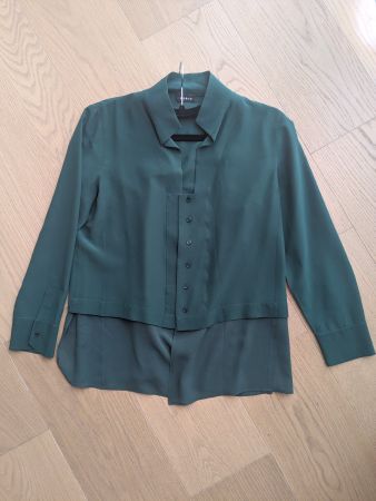 Akris Seidenbluse grün elegant Gr.8US/ 38 CH