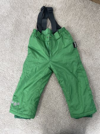 Grüne Schneehose / Skihose mit Trägern,  Grösse 86, 92
