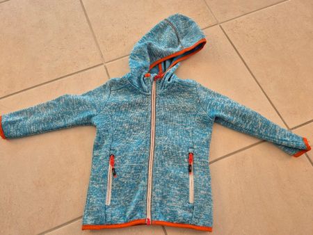 Schratt 1803 Fleece-Kapuzenjacke Gr. 98, blau mit Reflektor