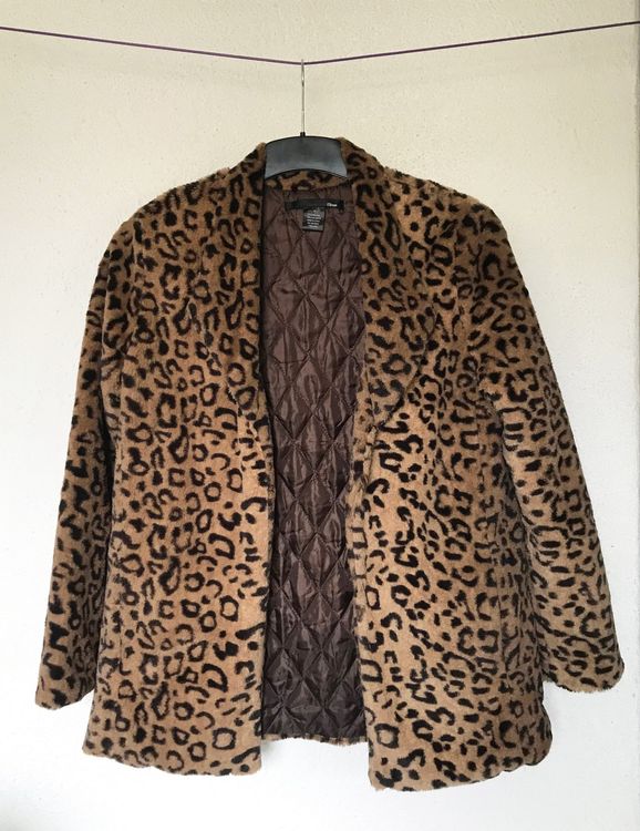Leichter Leoparden Kunstfell Mantel, Jacke (Gebraucht) in