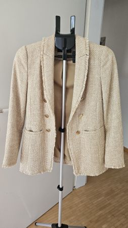 Hallhuber Beige Tweed Blazer Jacket EUR 36/UK 8 — Perfect fo