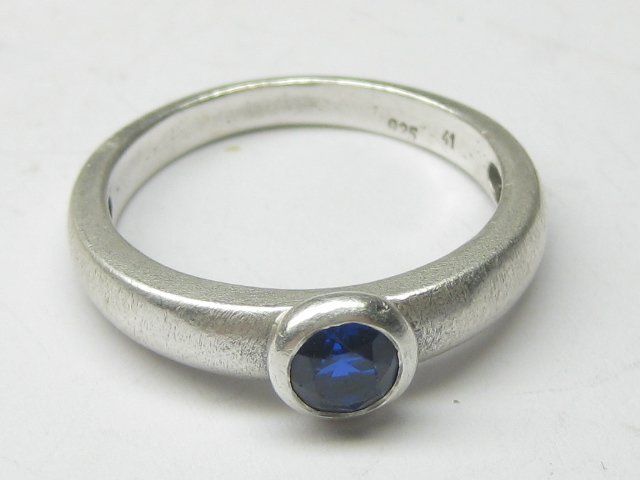 Ringe: feiner Ring Silber 925 blauer Spinell synthetisch Gr. 60 – Gebraucht aus Ermatingen von Decovin 1