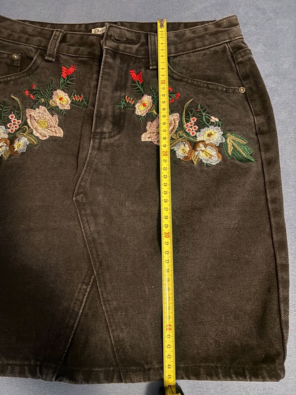 Gonne: Cherry Koko Jeansrock Damen Grau – Usato da Zürich venduto da fioredivita 4