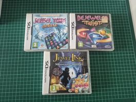 3 Nintendo DS Jewel Link Bejeweled Games Bundle