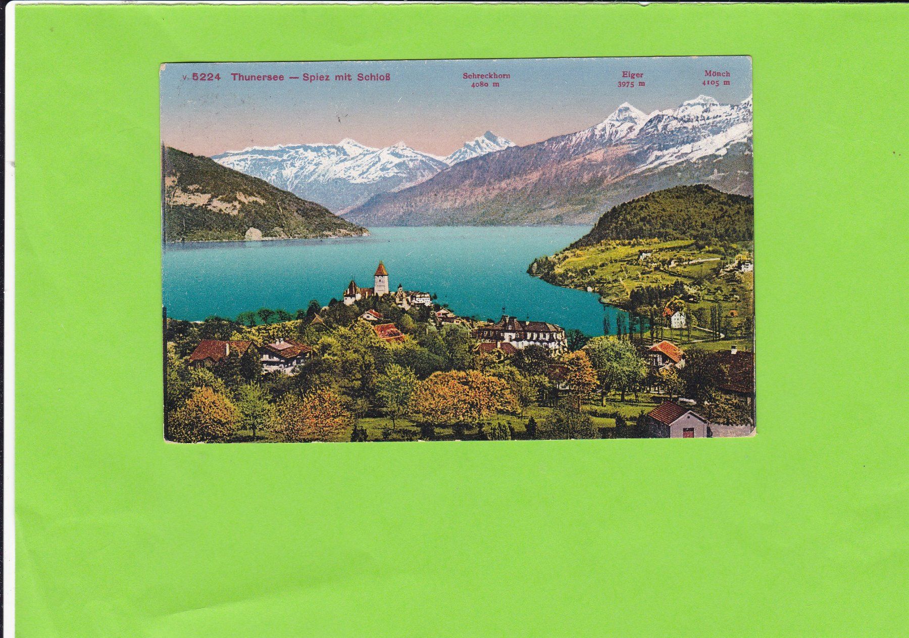 Cartoline postali: Thunersee-Spiez mit Schloss – Usato da St. Peterzell venduto da neckertal