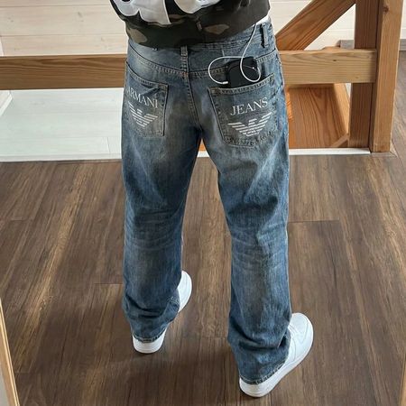 Armani Vintage Armani Backprinted Jeans Blue