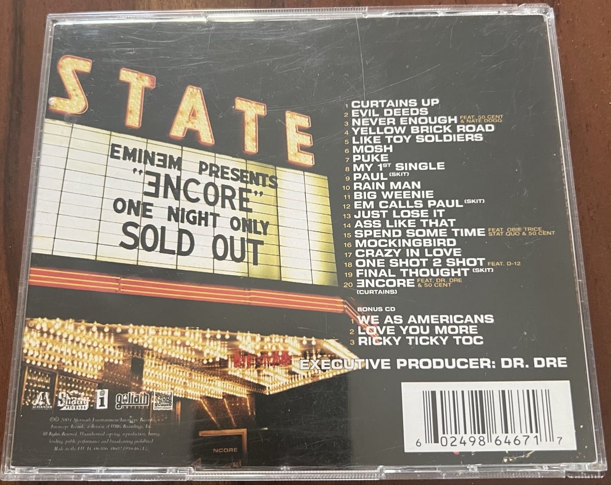 CD: Eminem Encore Album - 2CD Bonus – Usato da Lausanne venduto da Polokus 1