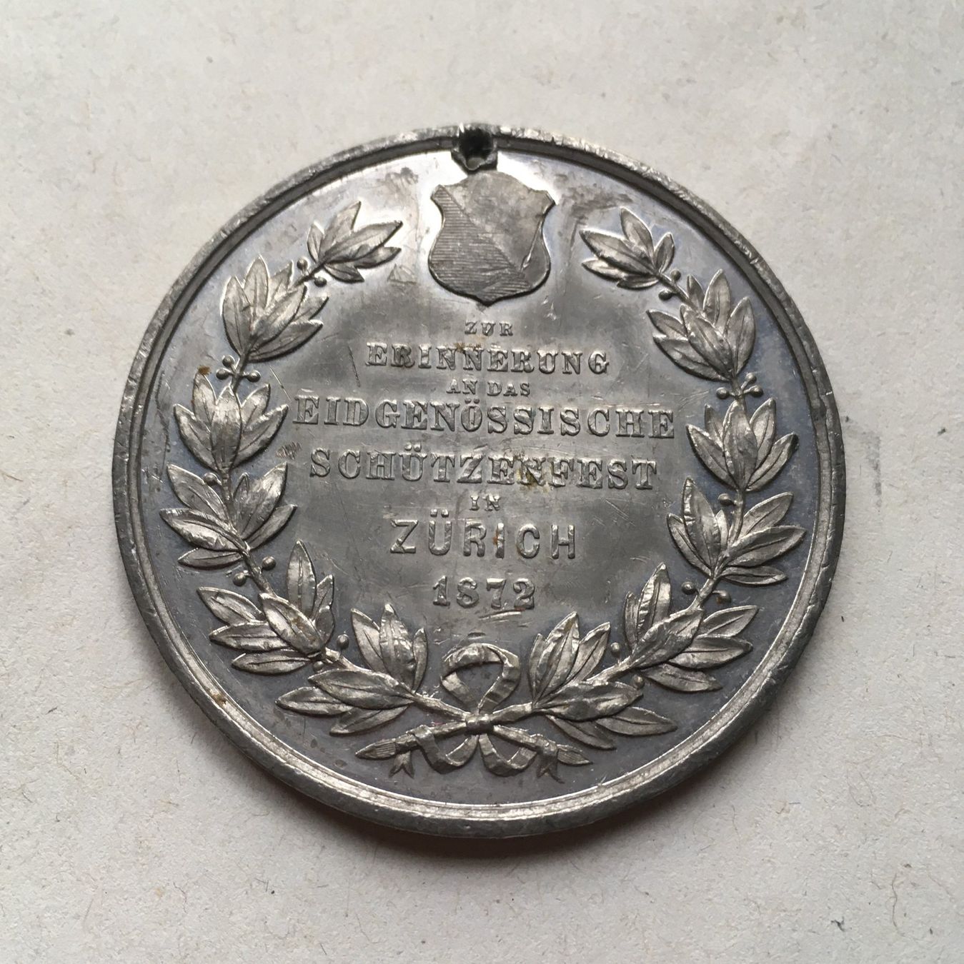 Medaglie: 1872 Medaille Eidg. Schützenfest Zürich – Usato da Kirchberg SG venduto da Helveticus00 1