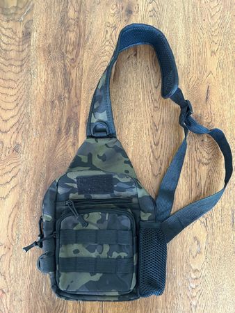 Camo Travel Sling Bag - Green and Black
