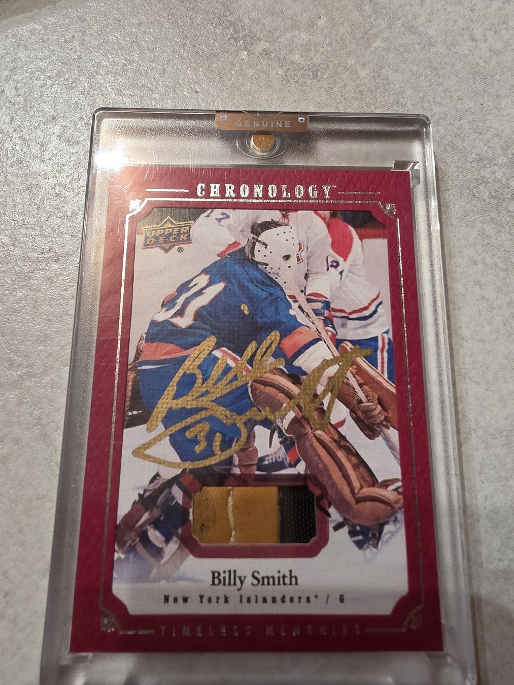 NHL Cartes à collectionner: Billy Smith Upper Deck Autograph Patch 2018 CHRONOLOGY RED – Neuf (Voir description) à Boltigen par Calagero