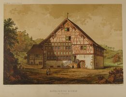BEI EFFRETIKON MANNEBERGER MÜHLE, LITHOGRAPHIE NACH GLADBACH