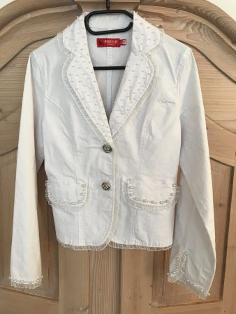 Jeansjacke weiss/ Baumwolle/ Gr. 36