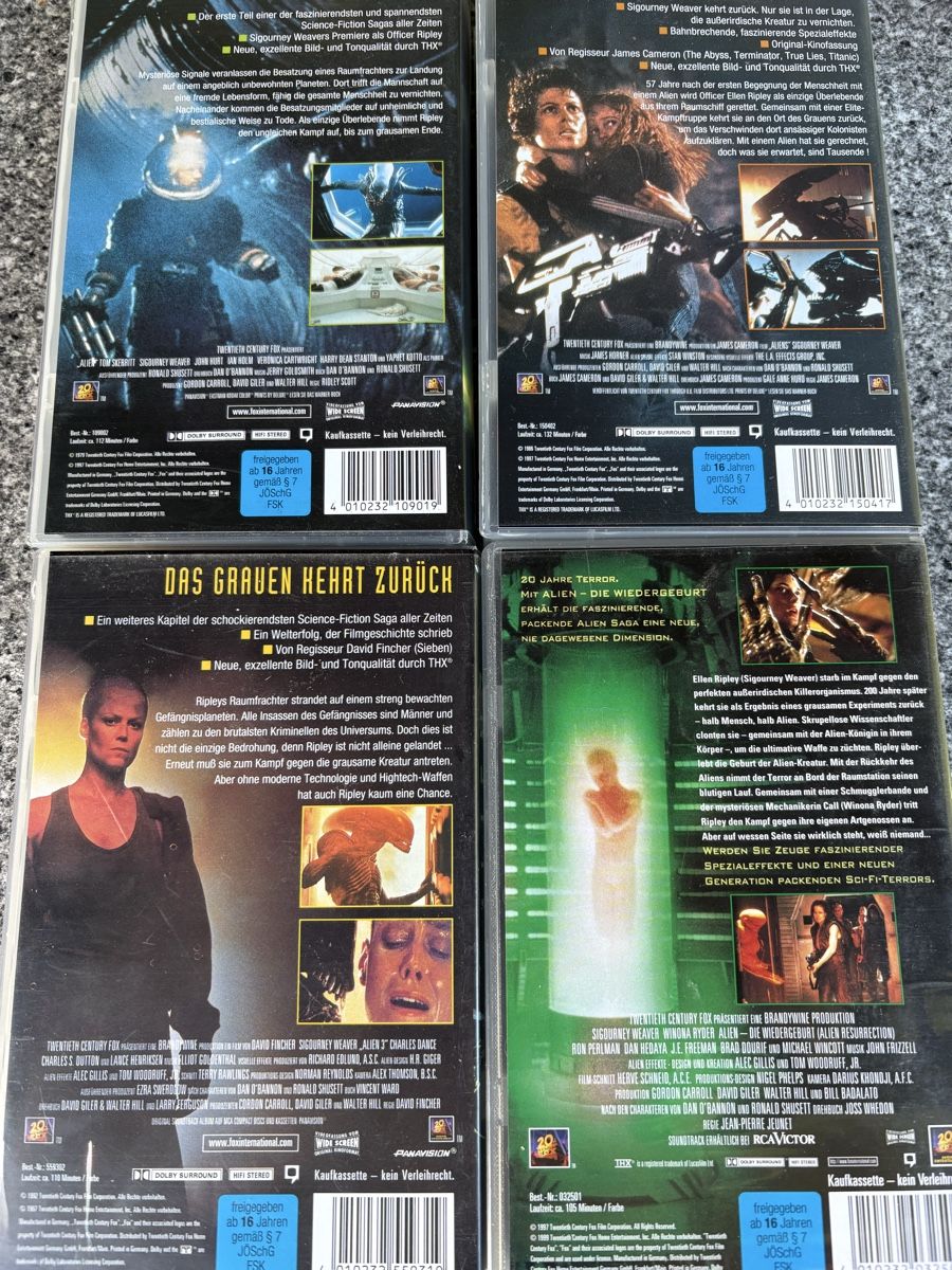 Toutes les VHS: VHS ALIEN 1-4 set – D'occasion à Herzogenbuchsee par warrior77 4