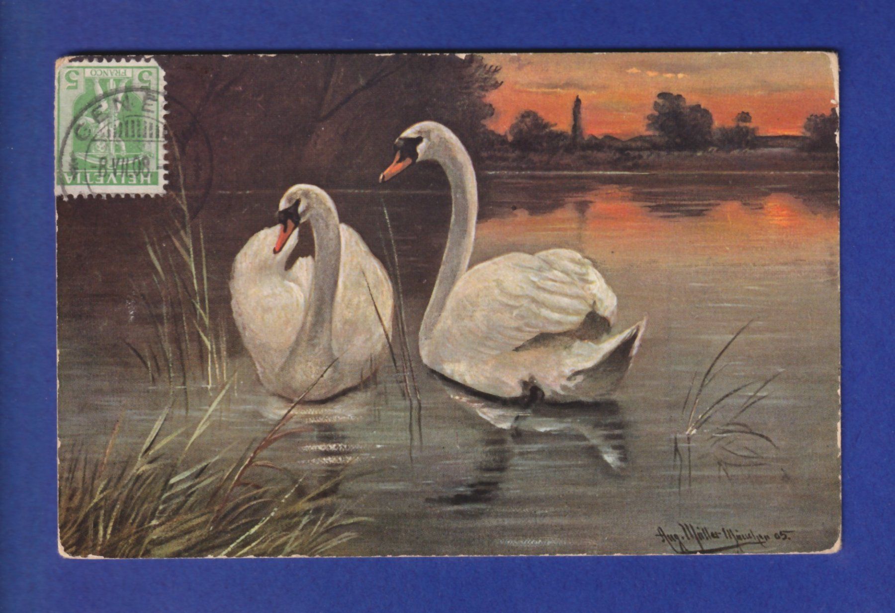 Cartoline postali: OISEAU - Cygnes – Usato da Pully venduto da nicecards-shop