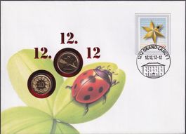 2012, Numisbrief/Münzbrief "12.12.12" mit 2+10 Räppler.