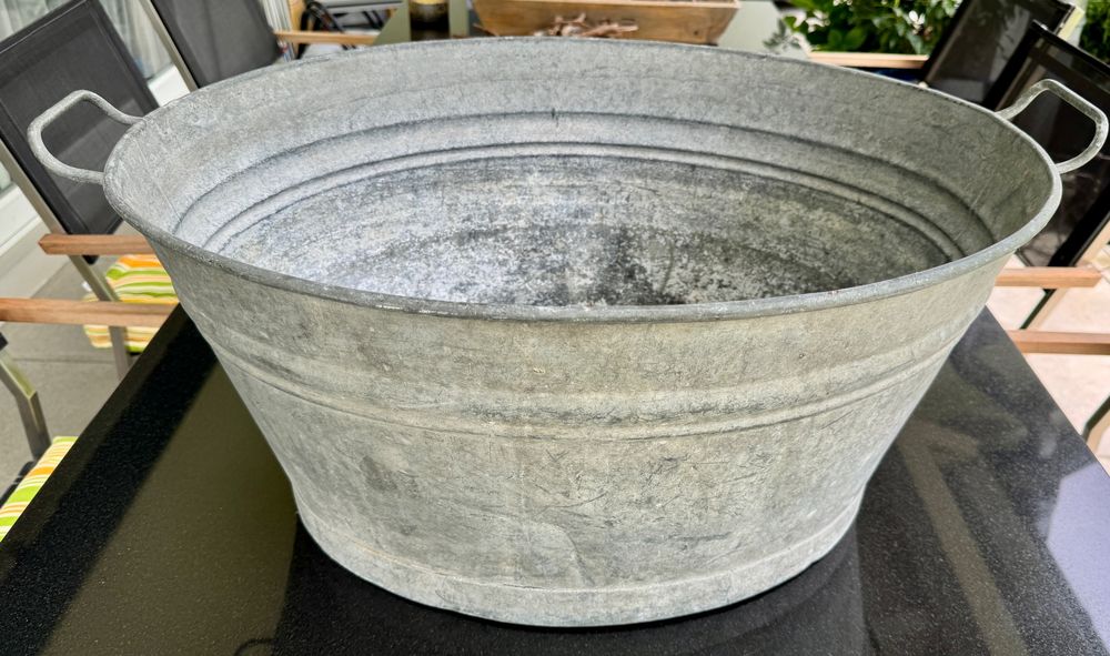 Alter Zink Zuber Gelte 50er / 60er-Jahre / 66 cm lang (Gebraucht) in ...