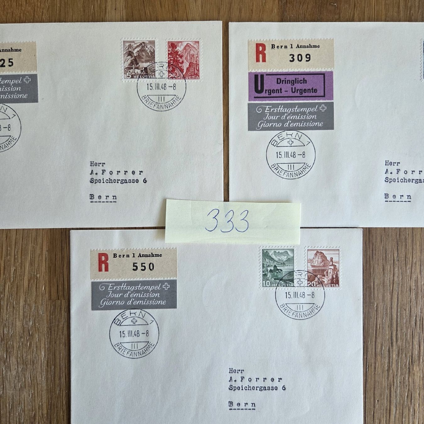 Alle Briefmarken: 3 Briefumschläge  Ersttagsstempel Satz..Top – Gebraucht aus Stans von Ducati16
