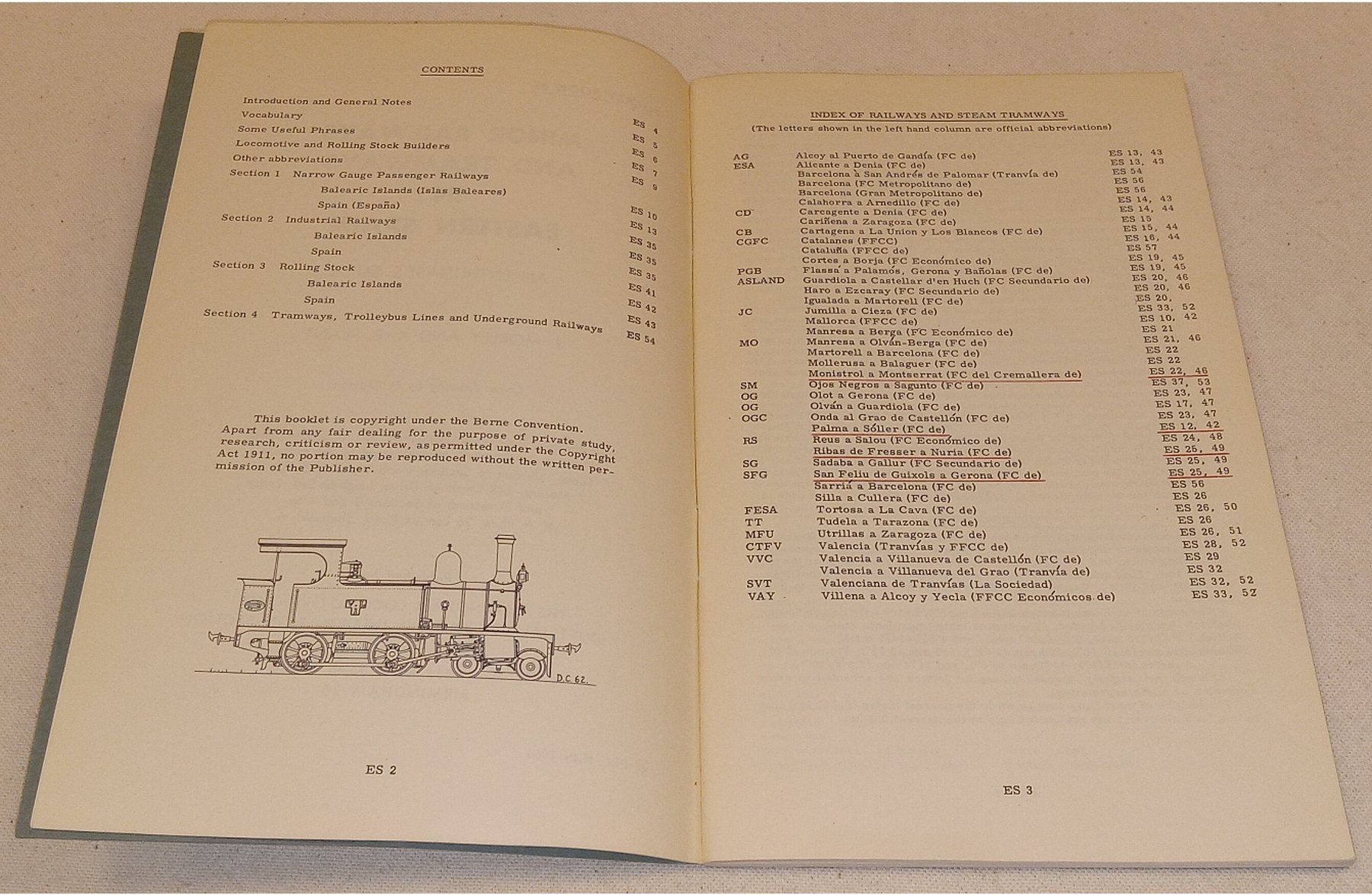 Livres: MINOR RAILWAYS AND TRAMWAYS IN EASTERN SPAIN 1963 – D'occasion à Hätzingen par memory-lane 1