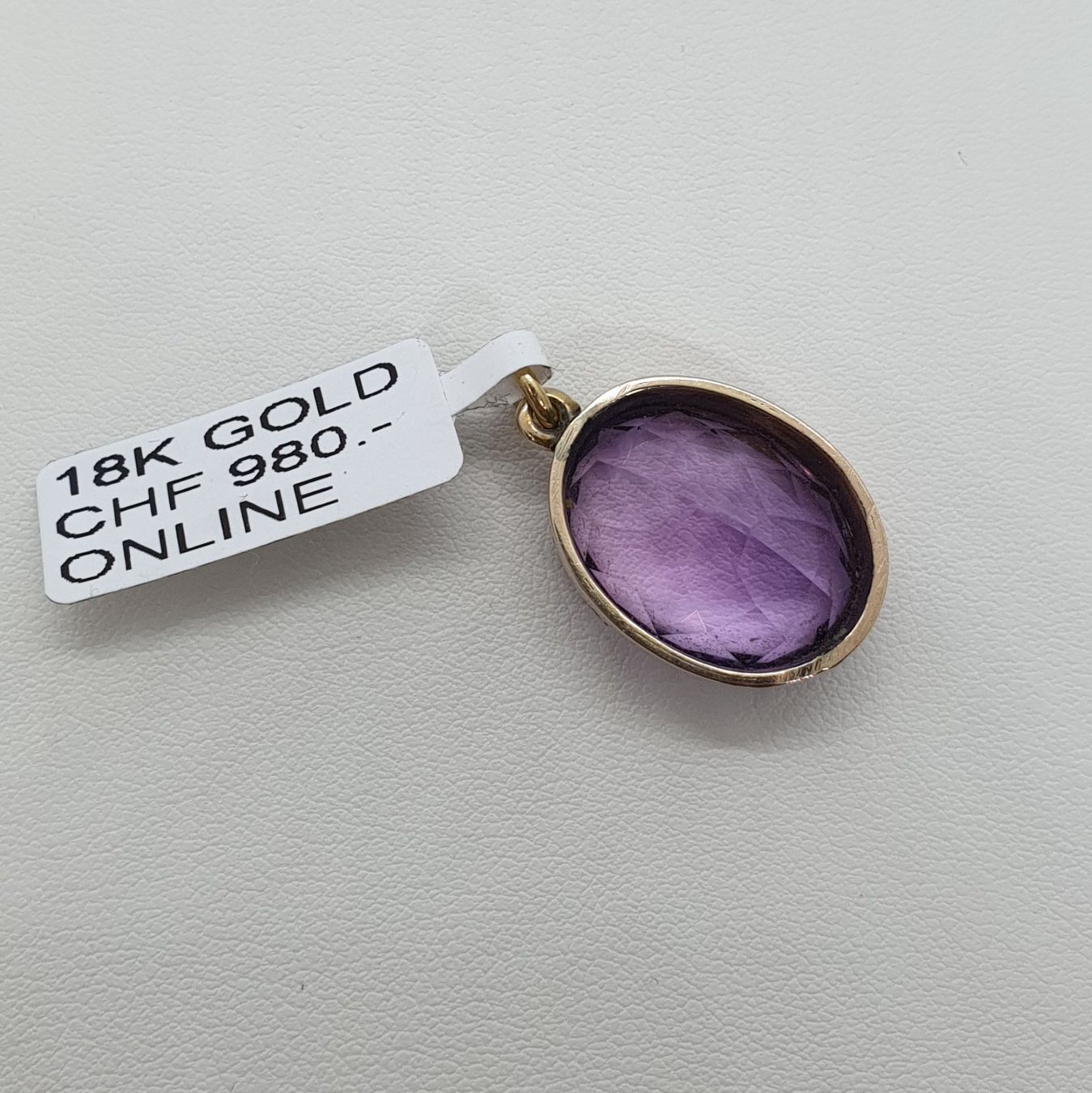 Ciondoli: Echt 18K Gold - Amethyst Anhänger – Usato da Luzern venduto da Luzern-Goldhaus 1